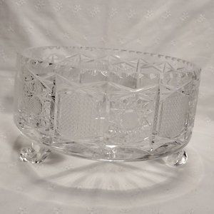 Brilliant Cut Crystal Heavy Tri-footed Bowl